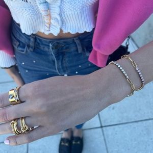 Enamel Chain Bracelet/Anklet - Silver/Gold